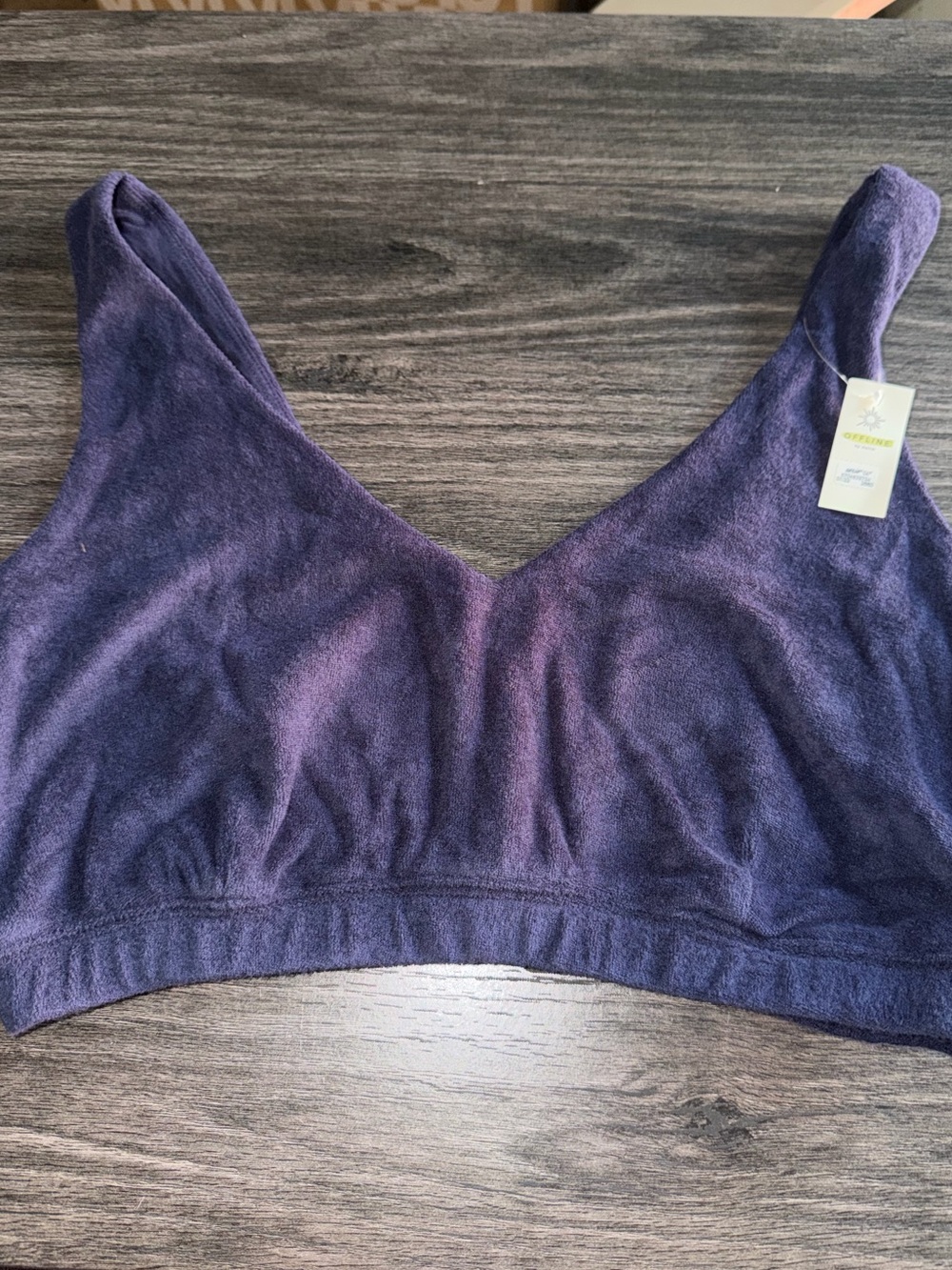 aerie Soft Terry Bralette - navy blue